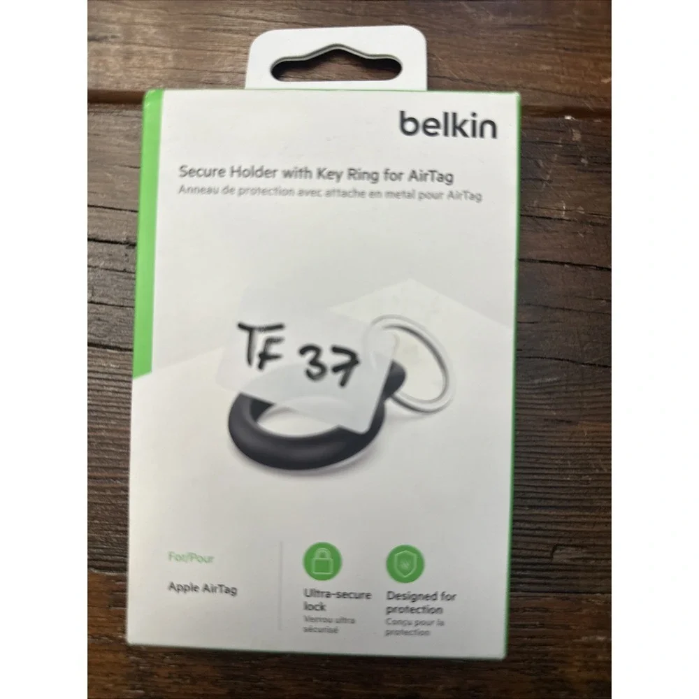 New Belkin - Secure Holder with Key Ring for Apple Airtag - F8W973b BLK Black
